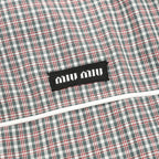 Miu Miu Micro Check Hooded Windbreaker Grey