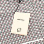 Miu Miu Micro Check Hooded Windbreaker Grey