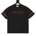 Gucci 3D Embroidered Web Short-Sleeve Top