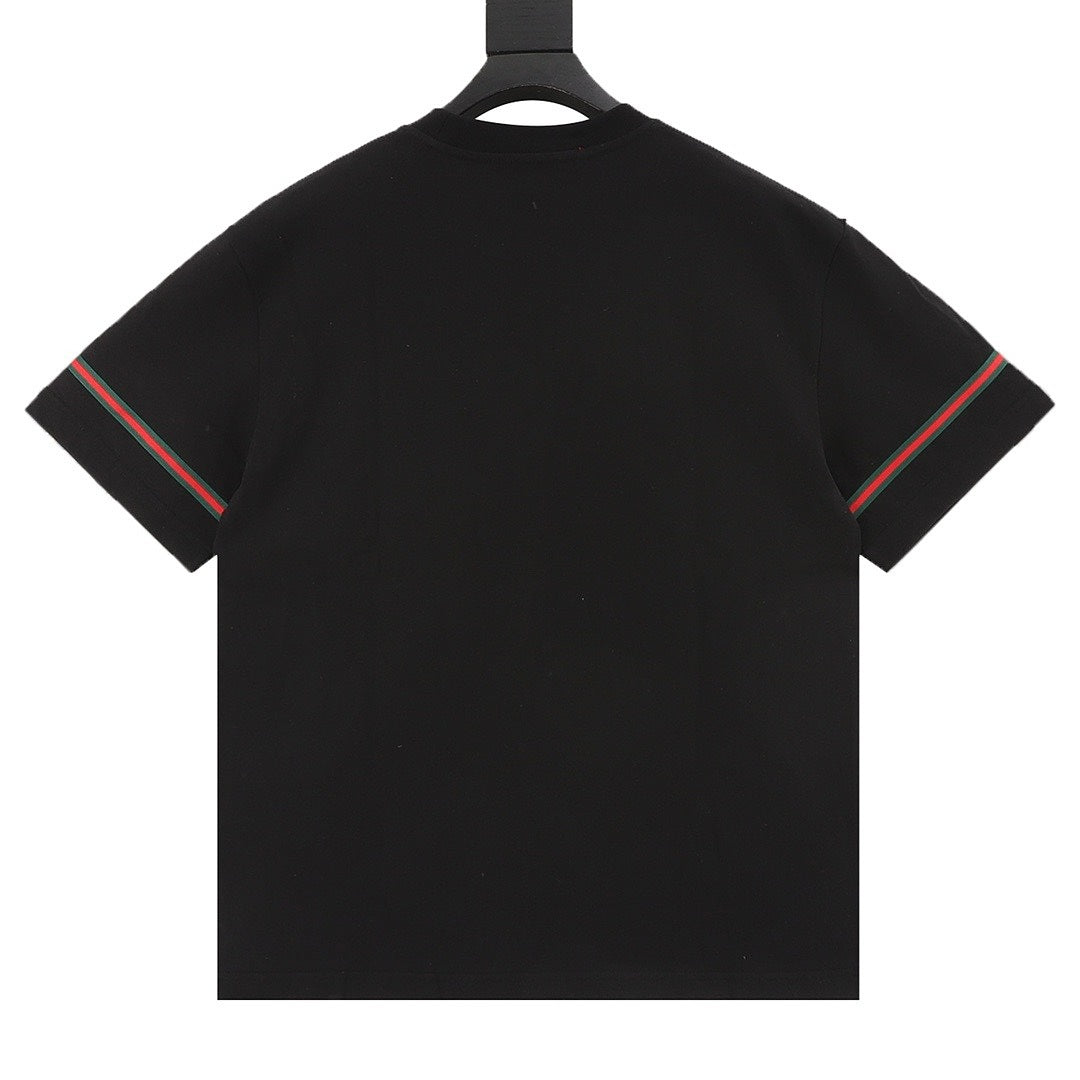 Gucci 3D Embroidered Web Short-Sleeve Top
