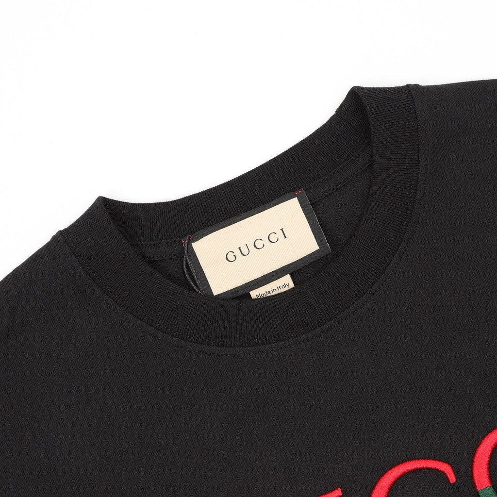 Gucci 3D Embroidered Web Short-Sleeve Top