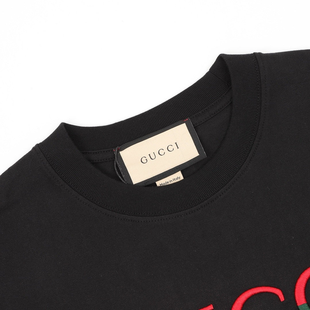 Gucci 3D Embroidered Web Short-Sleeve Top