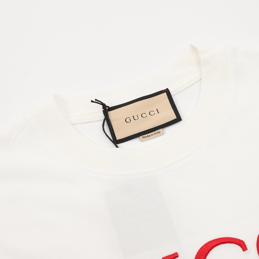 Gucci 3D Embroidered Web Short-Sleeve Top