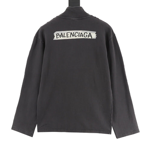 Balenciaga Half-Zip Sweatshirt Charcoal