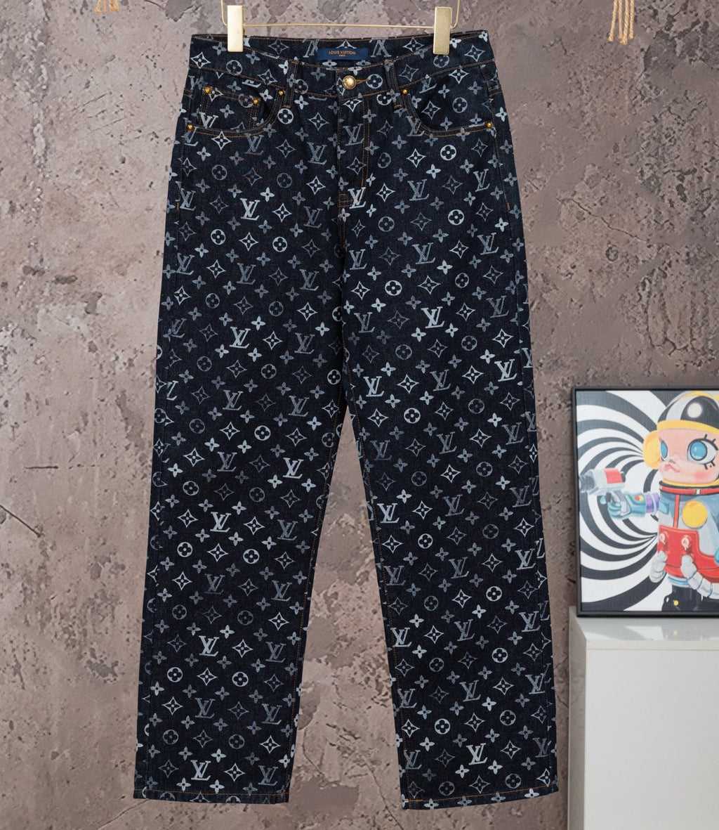 LOUIS VUITTON Monogram Jacquard Denim Jeans