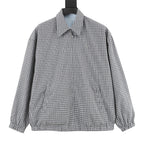 Prada Micro Check Harrington Jacket Grey