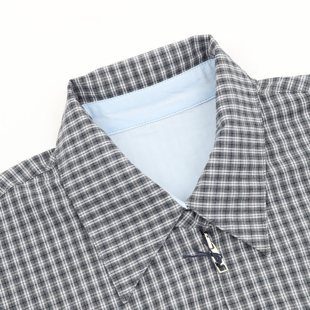 Prada Micro Check Harrington Jacket Grey