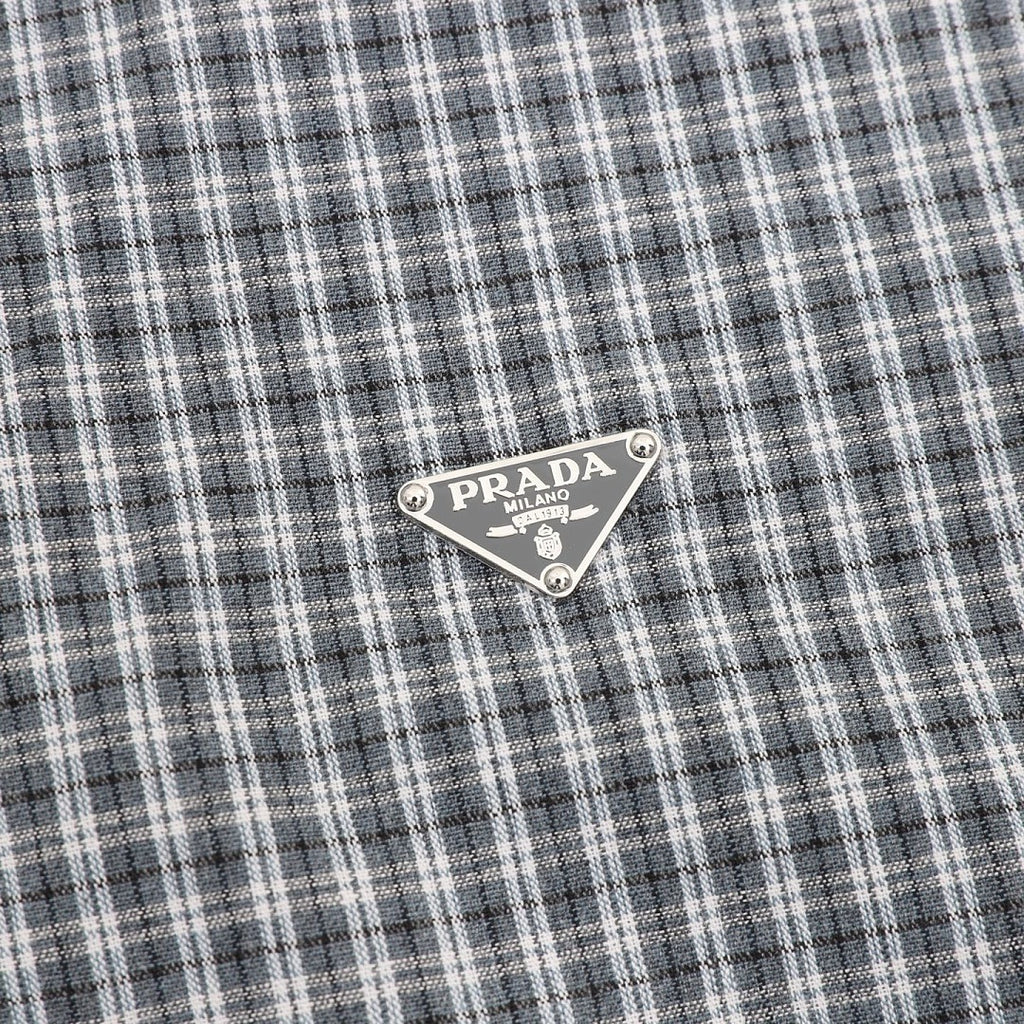 Prada Micro Check Harrington Jacket Grey
