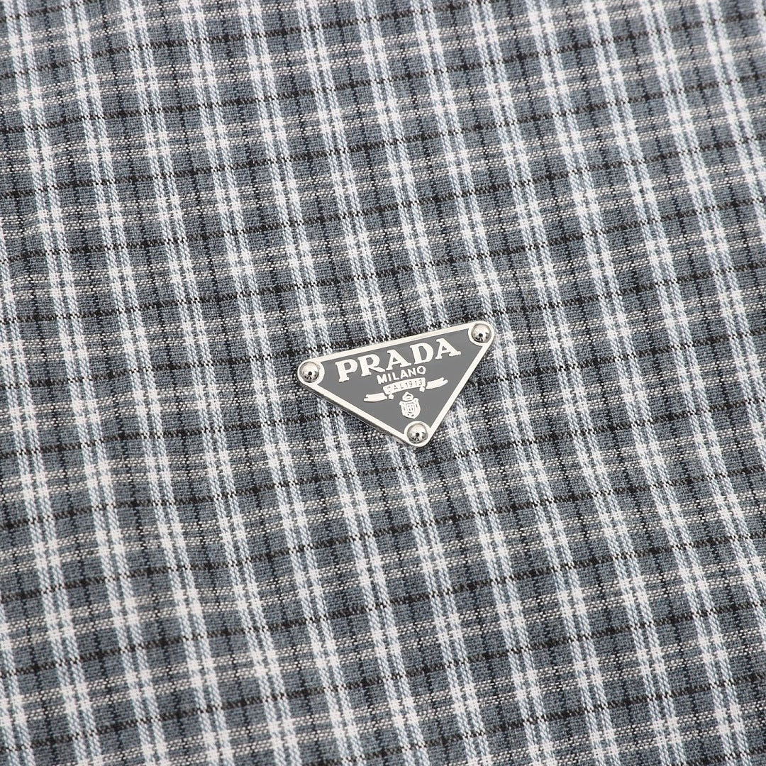 Prada Micro Check Harrington Jacket Grey