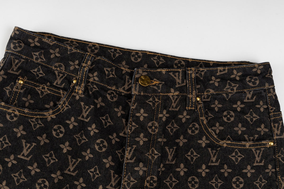 LOUIS VUITTON Monogram Wide-Leg Denim Jeans