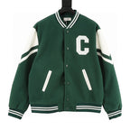 CELINE Triomphe C Logo Patchwork Embroidery Baseball Jacket