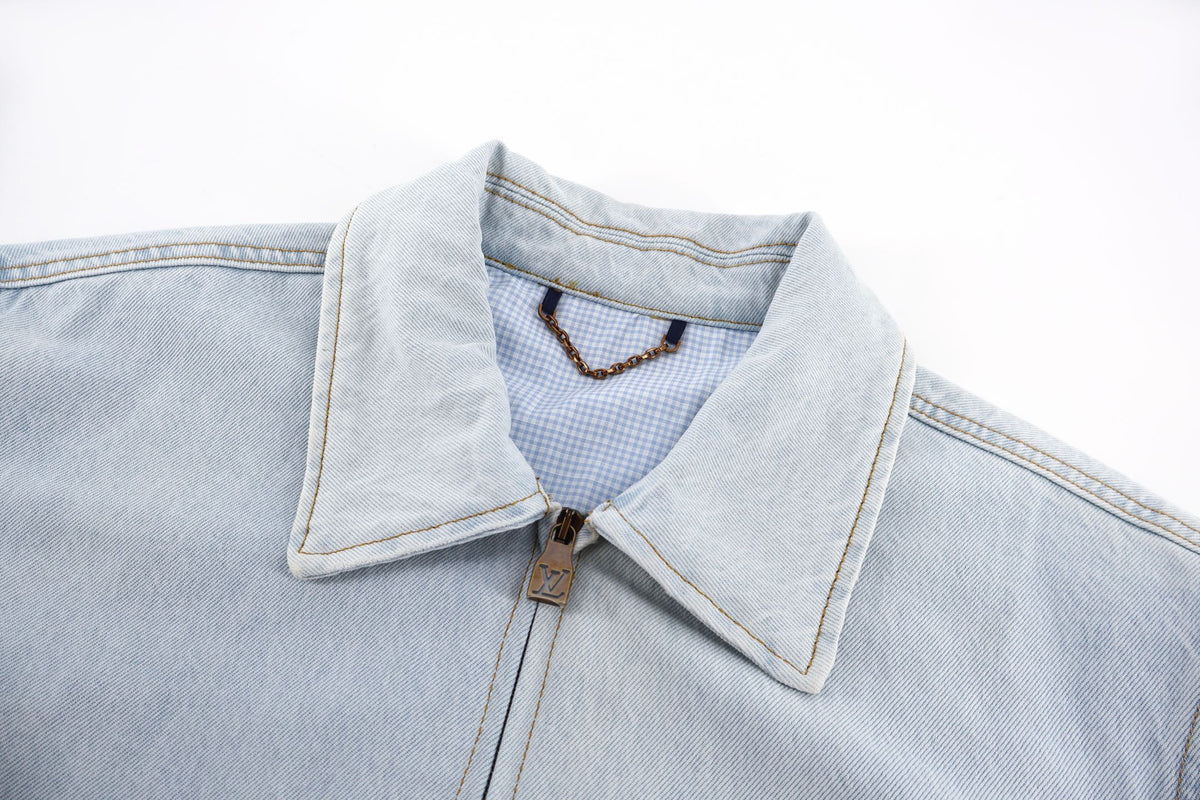 LOUIS VUITTON Floral LV Embroidered Denim Jacket