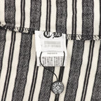 Chrome Hearts Cross Stripe Long-Sleeve Polo Shirt — Black & White
