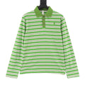 Chrome Hearts Cross Stripe Long-Sleeve Polo Shirt — Green