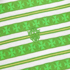 Chrome Hearts Cross Stripe Long-Sleeve Polo Shirt — Green