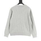 Dior CD Oblique Jacquard Crewneck Sweater — Light Grey