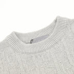 Dior CD Oblique Jacquard Crewneck Sweater — Light Grey