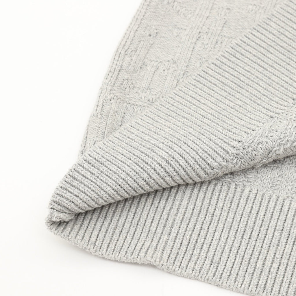 Dior CD Oblique Jacquard Crewneck Sweater — Light Grey