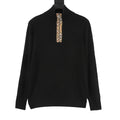 Burberry Vintage Check Half-Zip Knit Sweater — Black