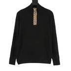 Burberry Vintage Check Half-Zip Knit Sweater — Black