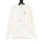 Louis Vuitton LV Leather Logo Knit Hoodie — Off White