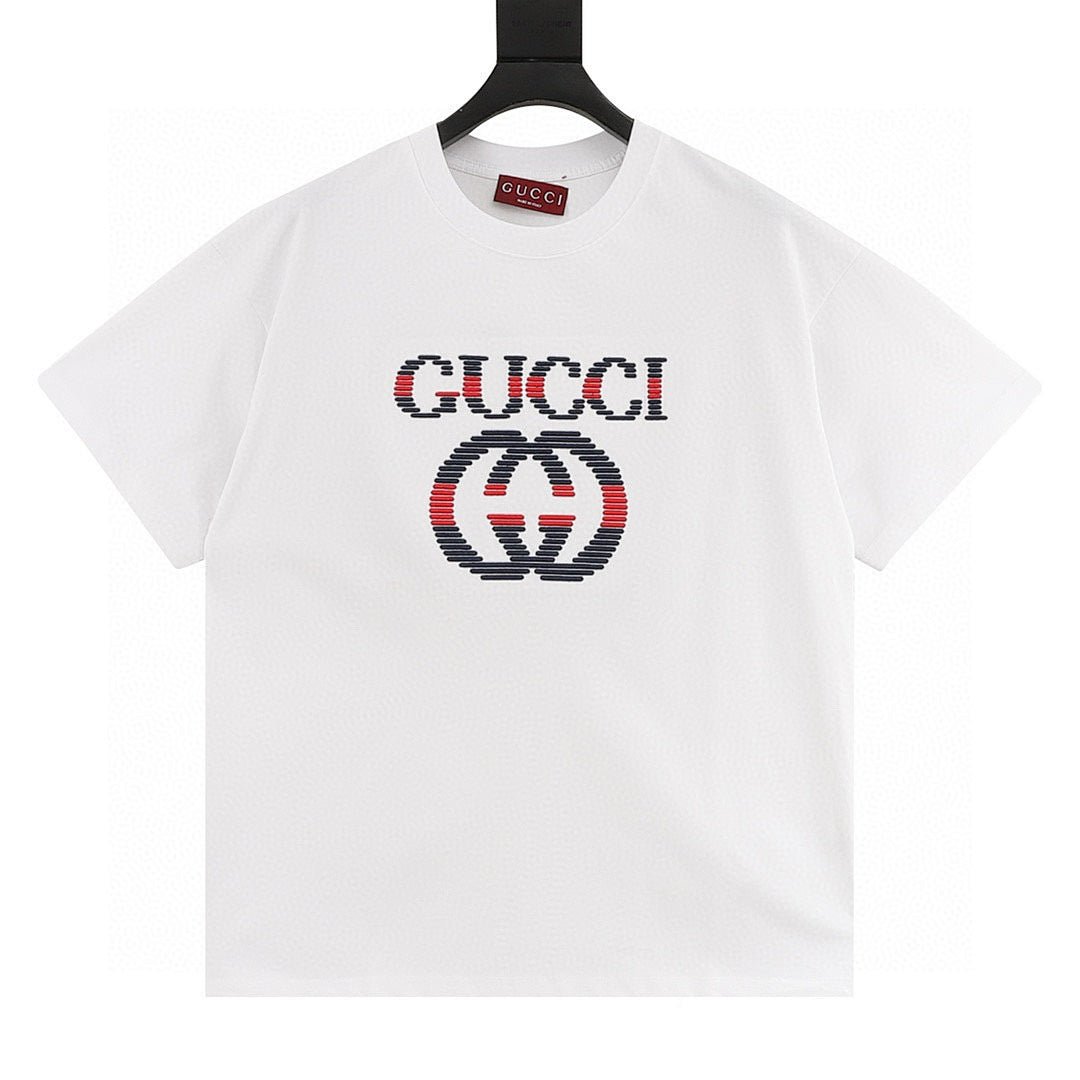 GUCCI 2026 New Arrival: Contrast-Color Heavyweight Embroidered T-Shirt