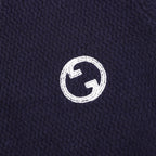 Gucci Navy Blue Contrast-Trim Cardigan