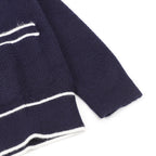 Gucci Navy Blue Contrast-Trim Cardigan
