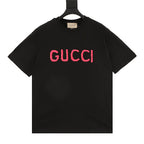 Gucci Pink Short-Sleeve Top with Embroidered Lettering