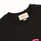 Gucci Pink Short-Sleeve Top with Embroidered Lettering
