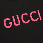 Gucci Pink Short-Sleeve Top with Embroidered Lettering