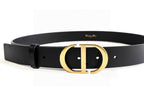 Dior Oblique Belt – Black Calfskin & CD Gold Buckle | French Luxury