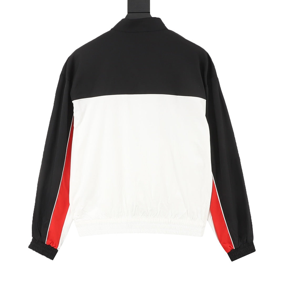 Puma Race Ahead Black White Red Colorblock Track Jacket