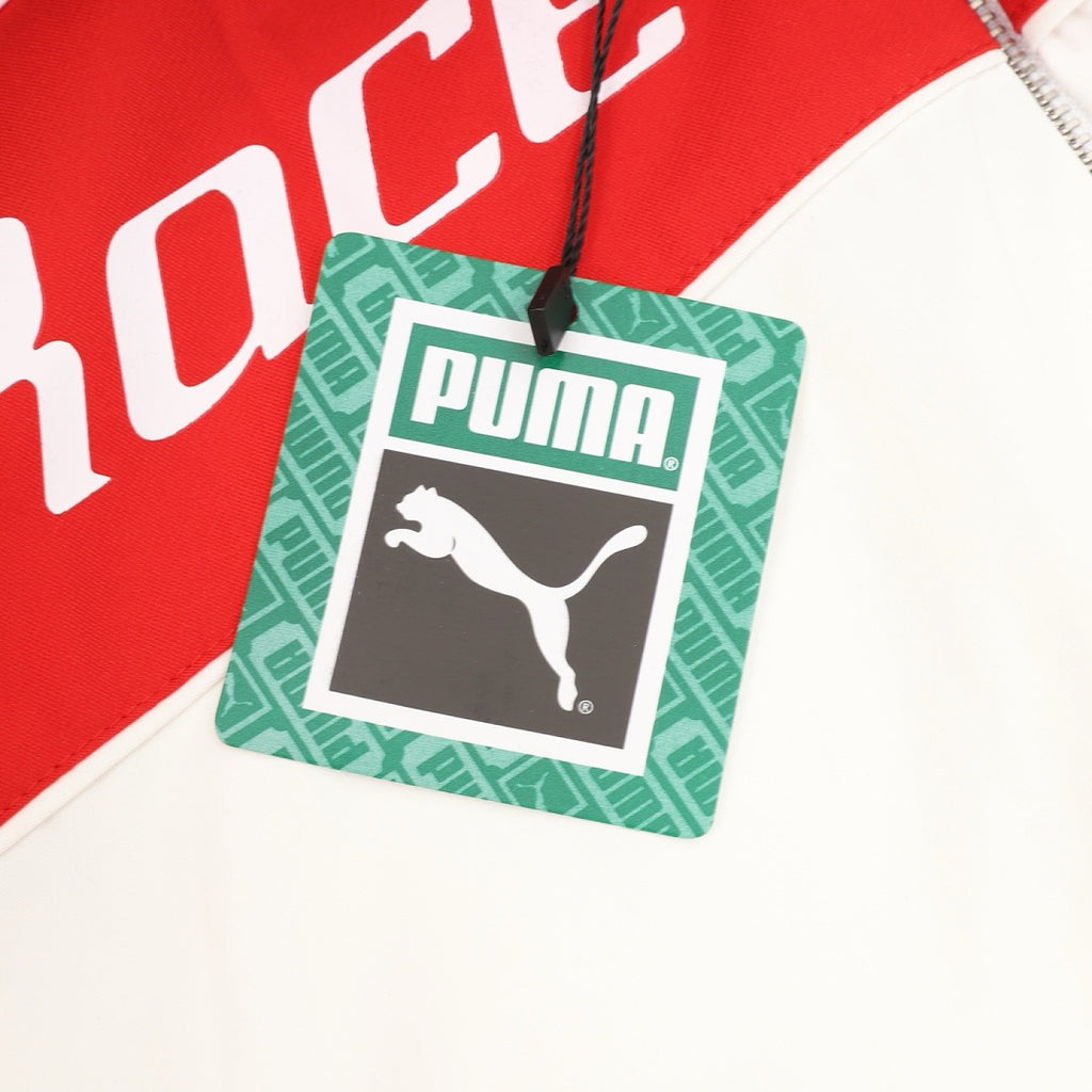 Puma Race Ahead Black White Red Colorblock Track Jacket