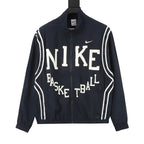 Nike Basketball Black Contrast-Lettering Track Jacket
