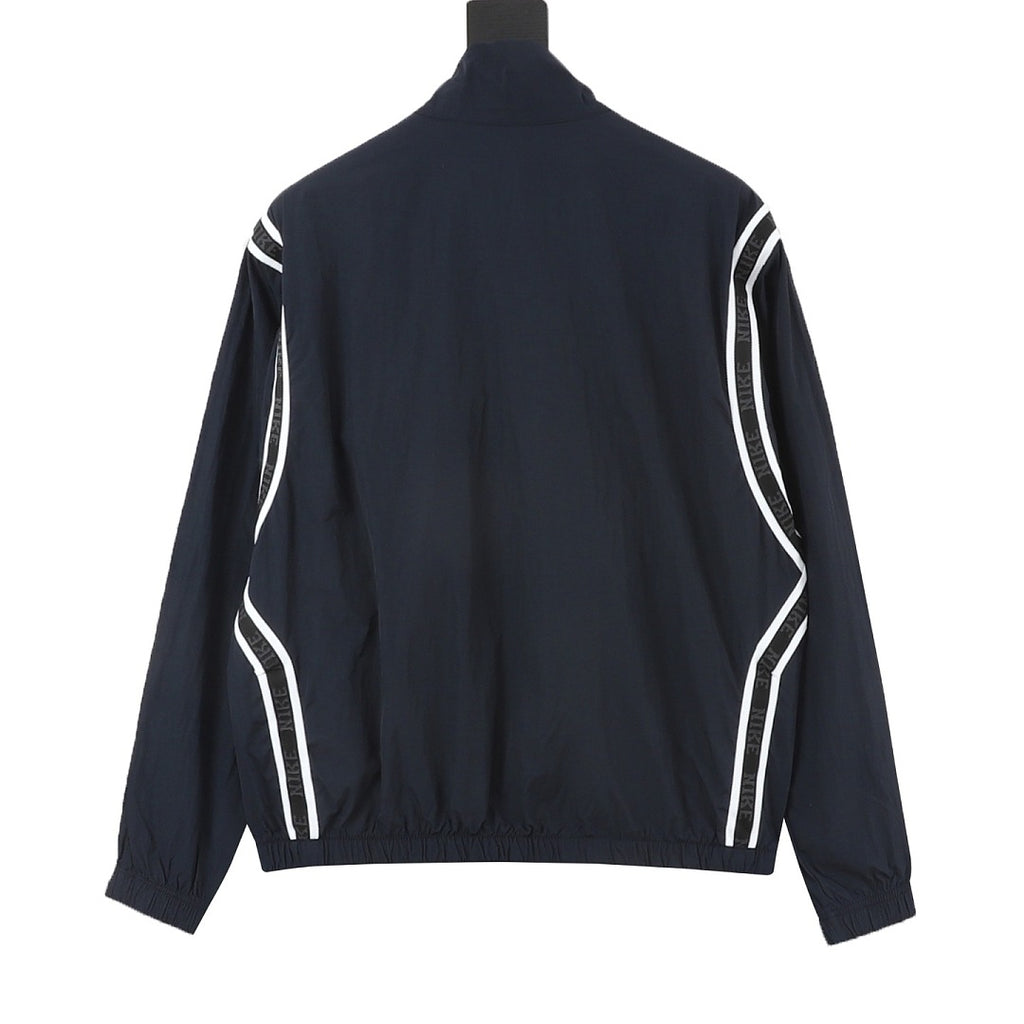 Nike Basketball Black Contrast-Lettering Track Jacket