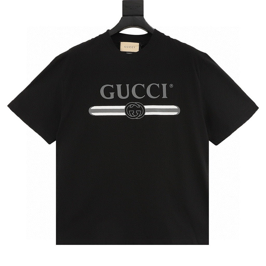 Gucci Summer-Style Belt-Print Short-Sleeve Top