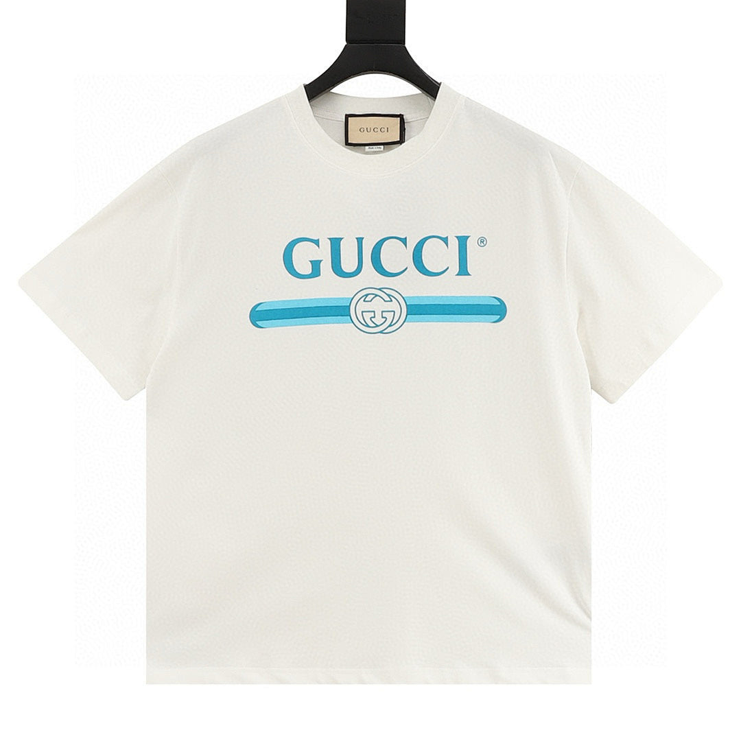 Gucci Summer-Style Belt-Print Short-Sleeve Top
