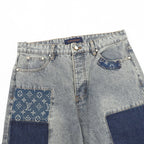 Louis Vuitton Distressed Patchwork Denim Trousers