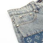 Louis Vuitton Distressed Patchwork Denim Trousers