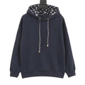 Louis Vuitton Navy blue Monogram-Trim Hoodie