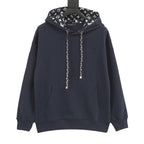 Louis Vuitton Navy blue Monogram-Trim Hoodie