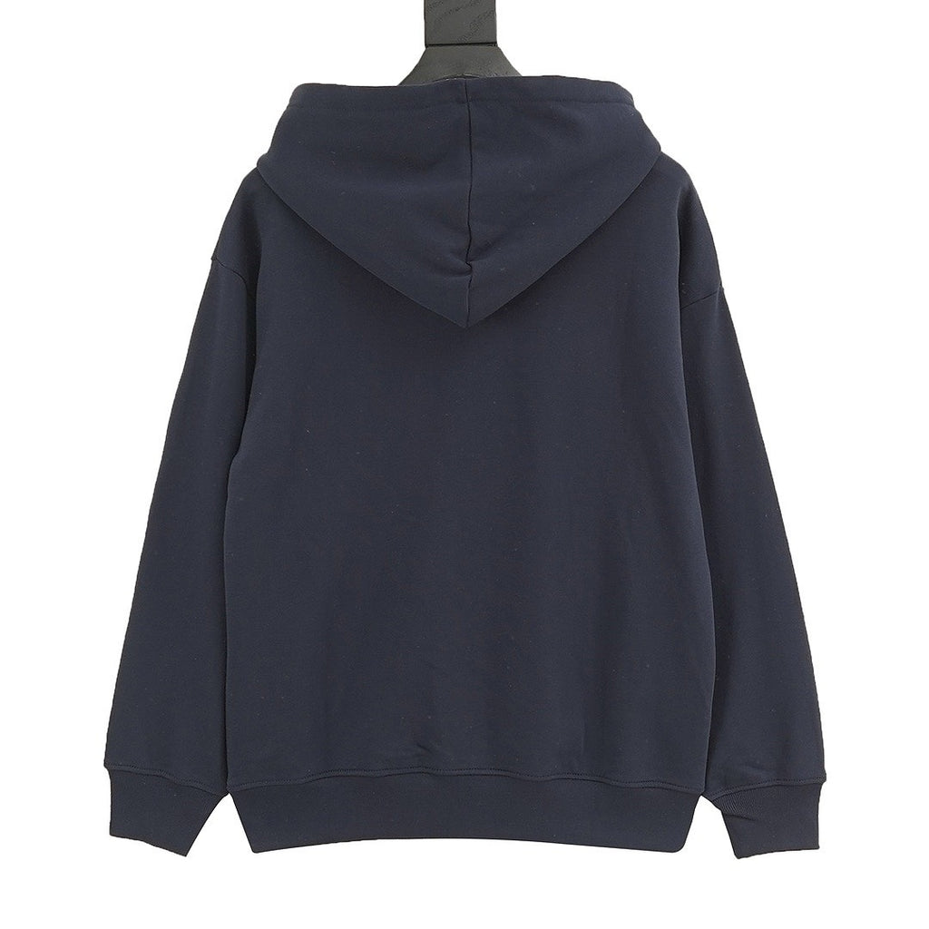Louis Vuitton Navy blue Monogram-Trim Hoodie