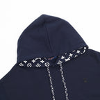Louis Vuitton Navy blue Monogram-Trim Hoodie