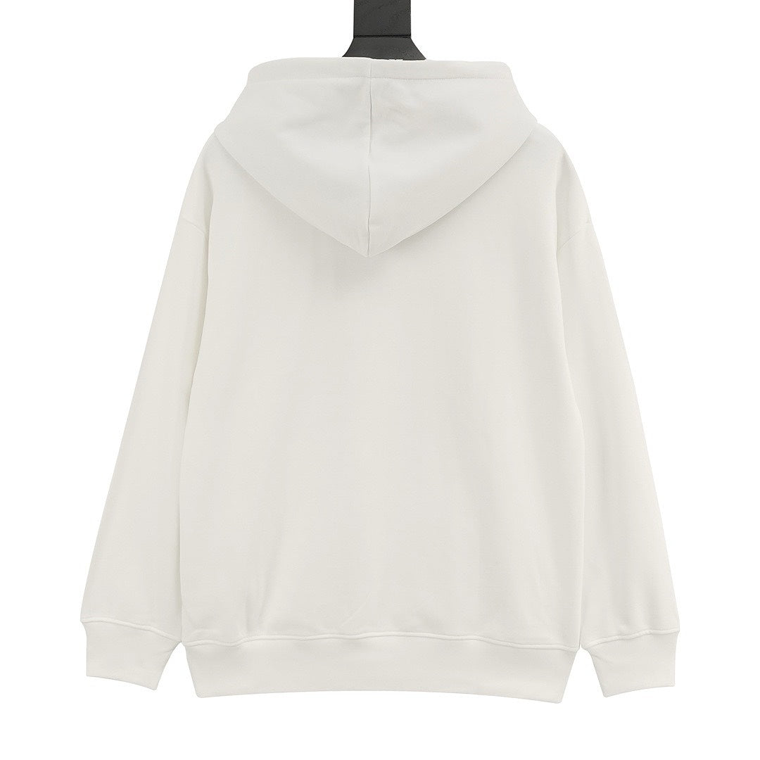 Louis Vuitton White Monogram-Trim Hoodie