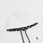 Louis Vuitton White Monogram-Trim Hoodie