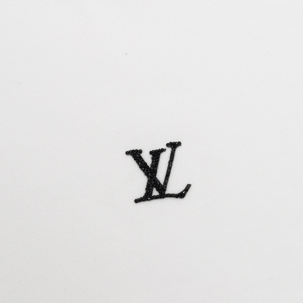 Louis Vuitton White Monogram-Trim Hoodie