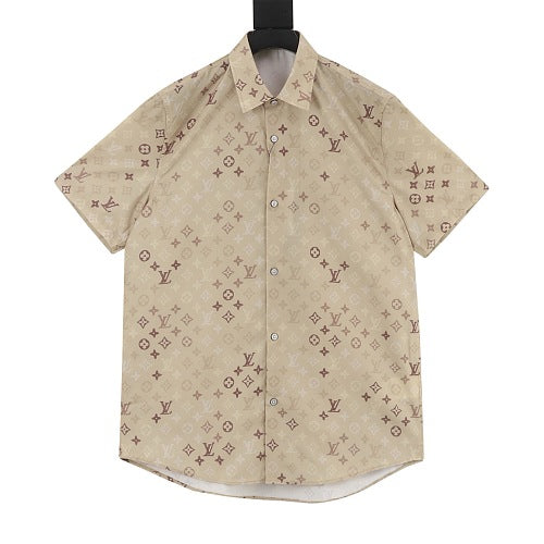Louis Vuitton Monogram Khaki All-Over Print Short Sleeve Shirt