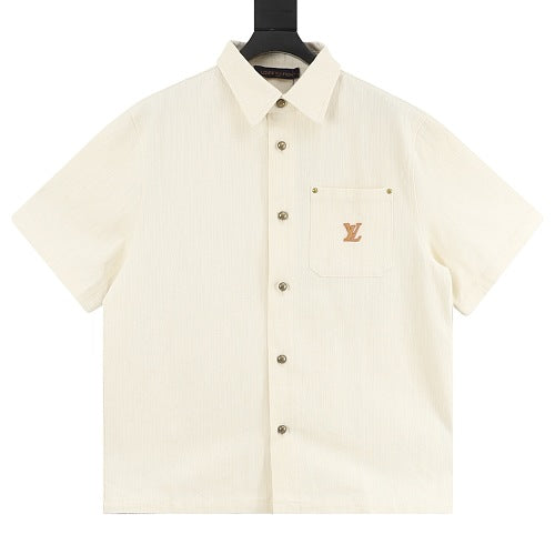 Louis Vuitton Leather-Blend Short-Sleeve Shirt