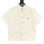 Louis Vuitton Leather-Blend Short-Sleeve Shirt